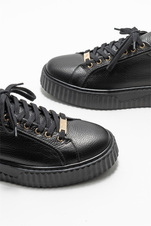 Siyah deri erkek spor ayakkabı - Elle Shoes