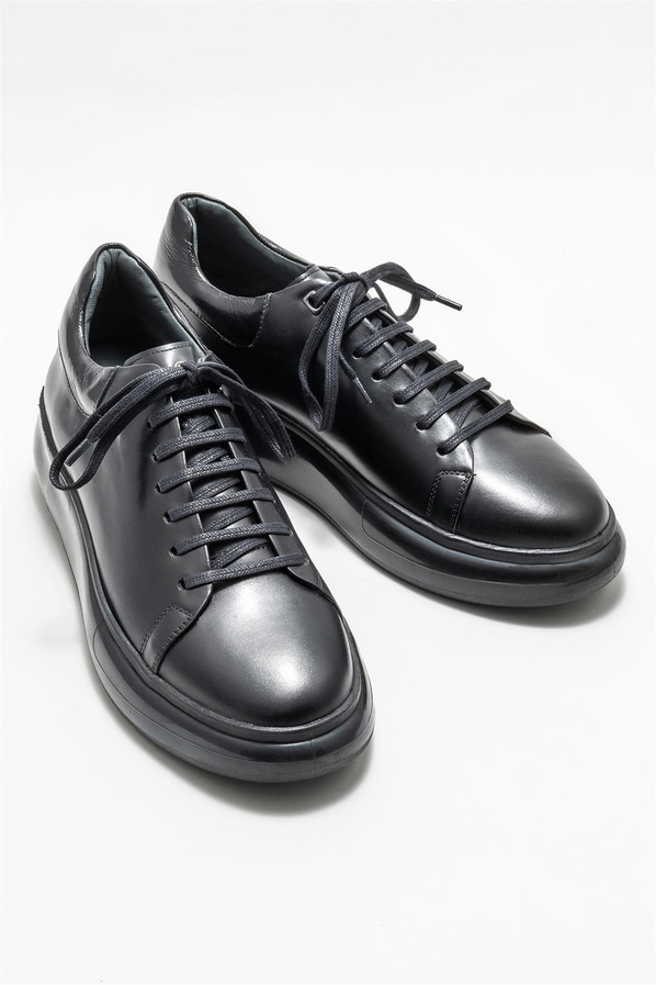 Siyah deri erkek spor ayakkabı - Elle Shoes