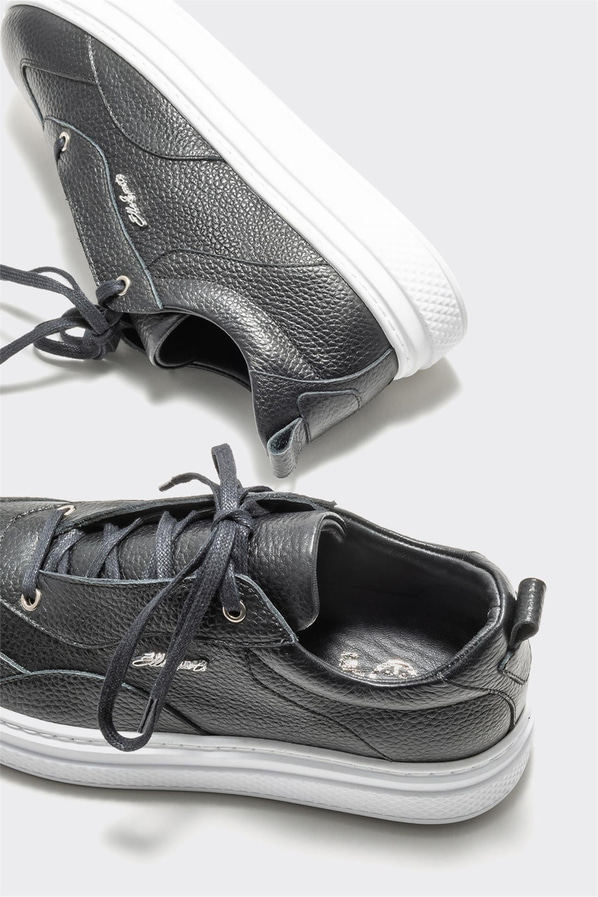 Siyah deri erkek spor ayakkabı - Elle Shoes