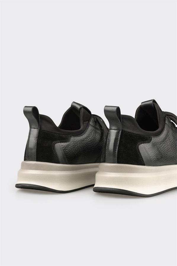 Siyah Deri Erkek Spor Ayakkabı