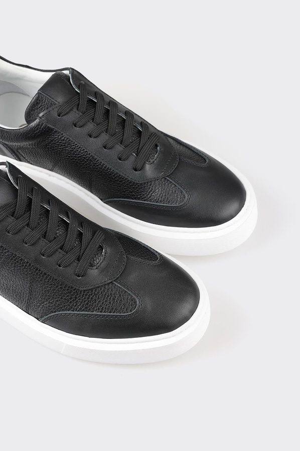Siyah deri erkek spor ayakkabı - Elle Shoes