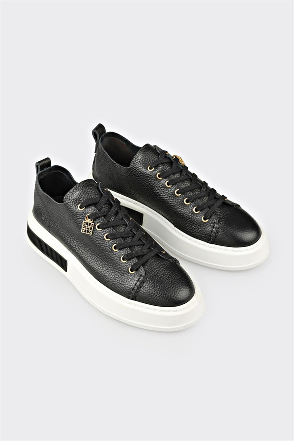 Siyah Deri Erkek Spor Ayakkabı