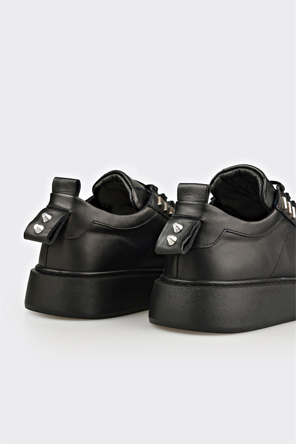 Siyah Deri Erkek Spor Ayakkabı