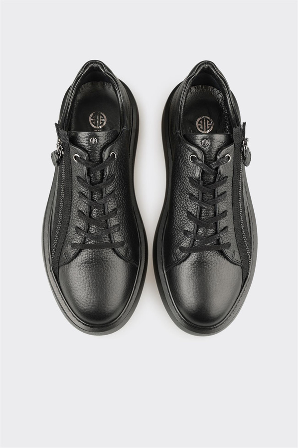 Siyah Deri Erkek Spor Ayakkabı