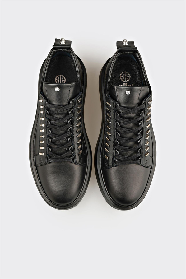 Siyah Deri Erkek Spor Ayakkabı