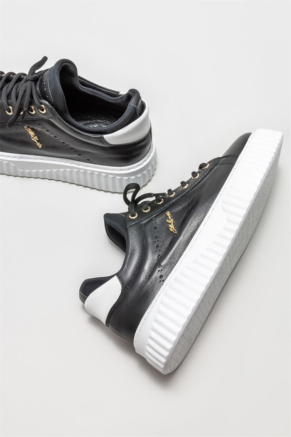 Siyah deri erkek spor ayakkabı - Elle Shoes
