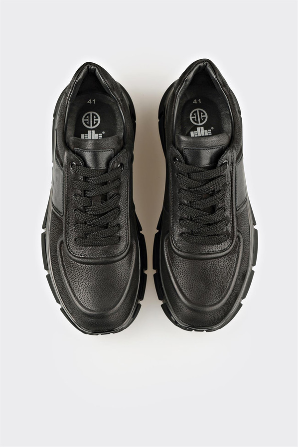 Siyah Deri Erkek Spor Ayakkabı