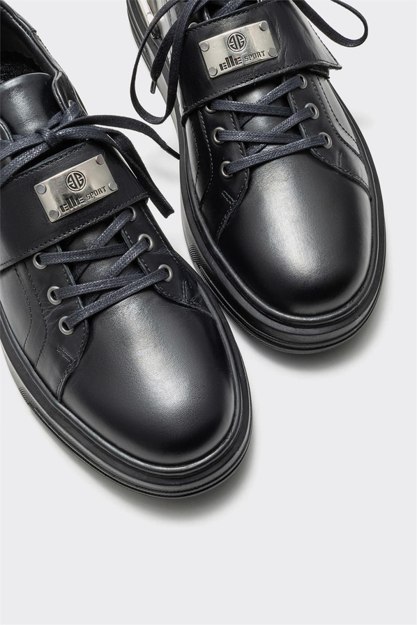 Siyah deri erkek spor ayakkabı - Elle Shoes