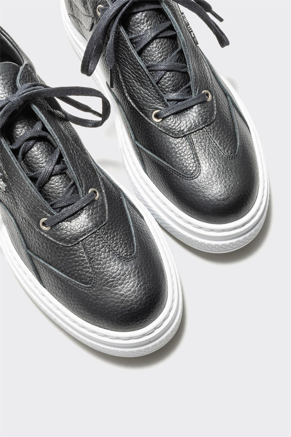 Siyah deri erkek spor ayakkabı - Elle Shoes