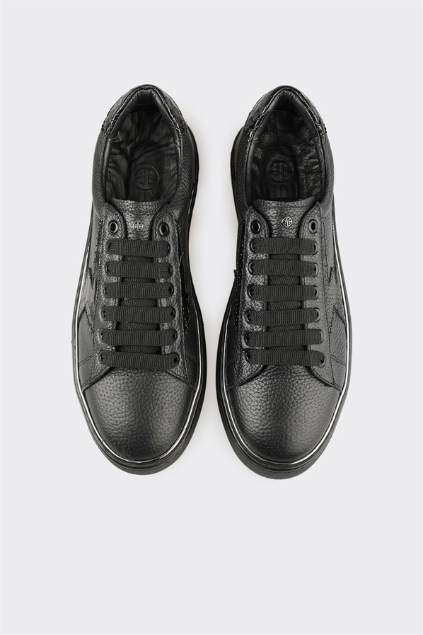 Siyah Deri Erkek Spor Ayakkabı