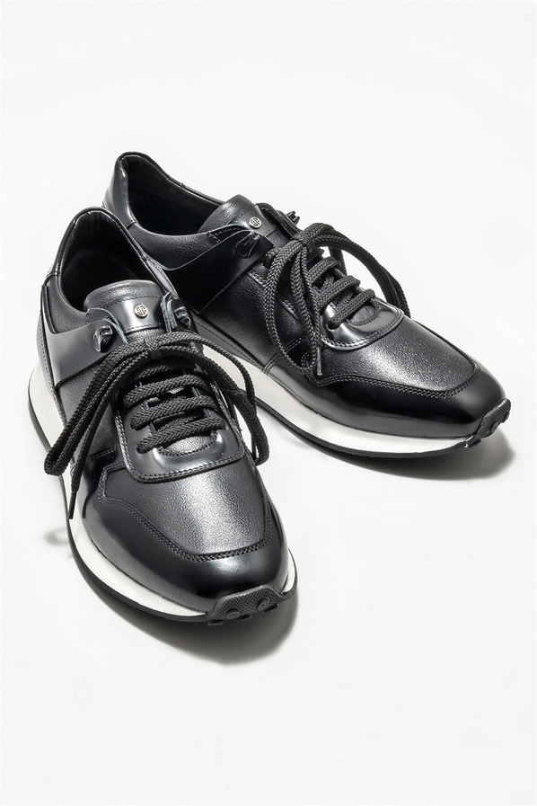 Siyah deri erkek spor ayakkabı - Elle Shoes