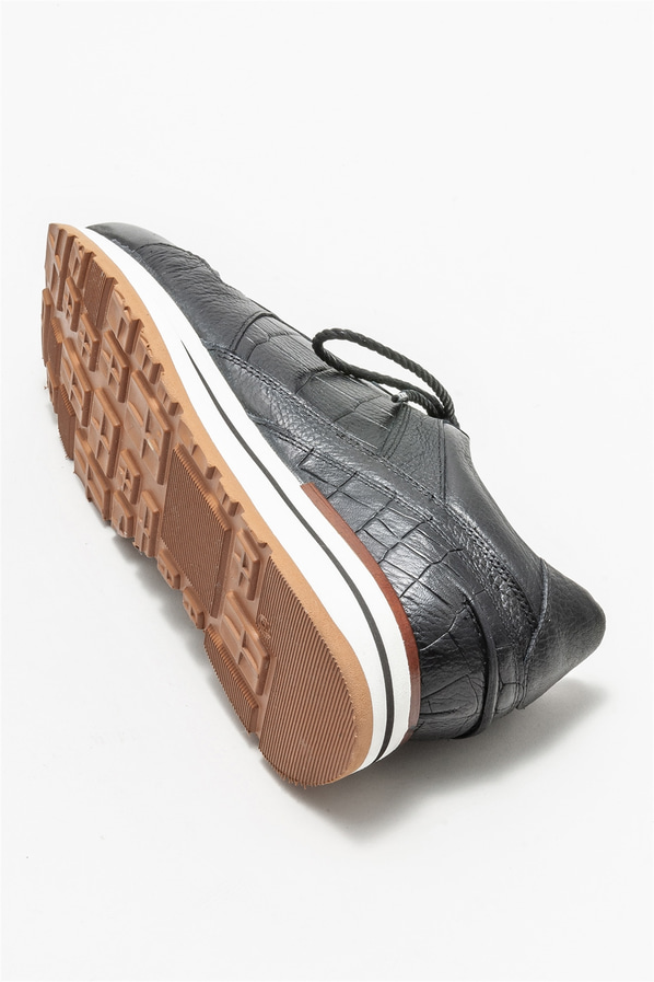 Siyah deri erkek spor ayakkabı - Elle Shoes