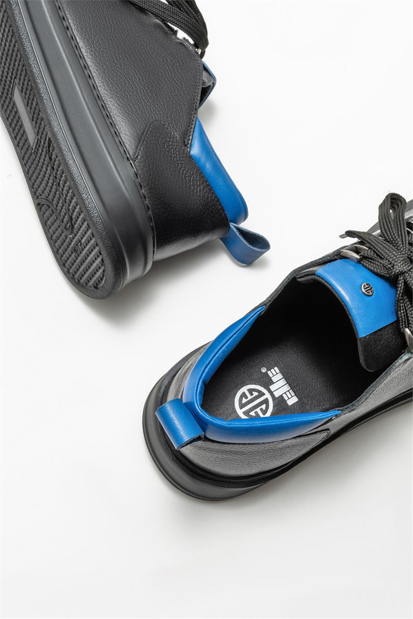 Siyah deri erkek spor ayakkabı - Elle Shoes