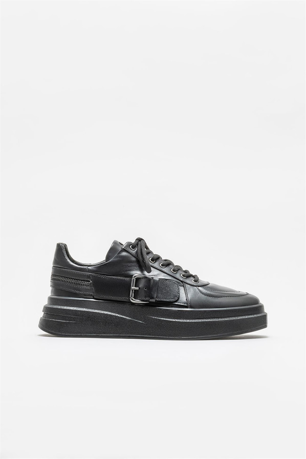 Siyah deri erkek spor ayakkabı - Elle Shoes