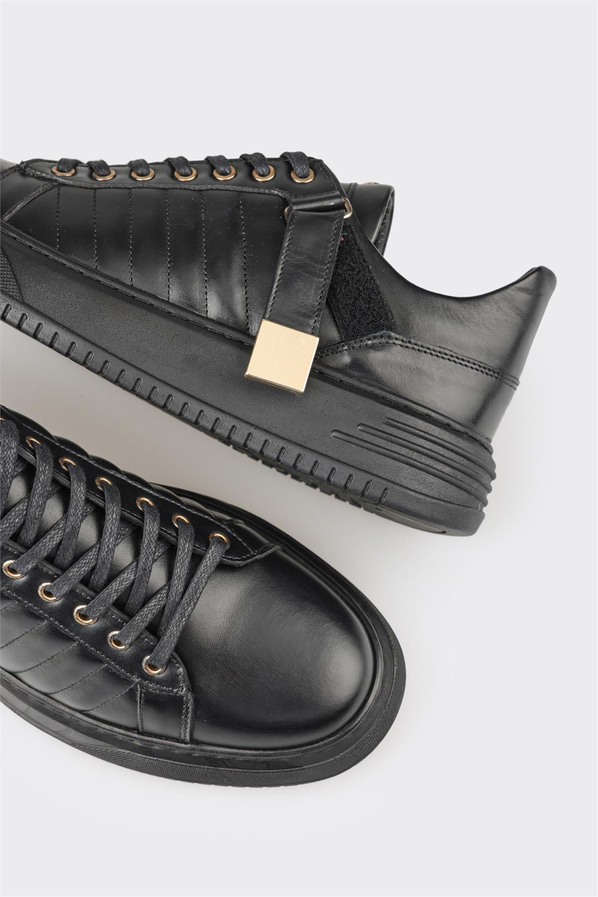 Siyah deri erkek spor ayakkabı - Elle Shoes
