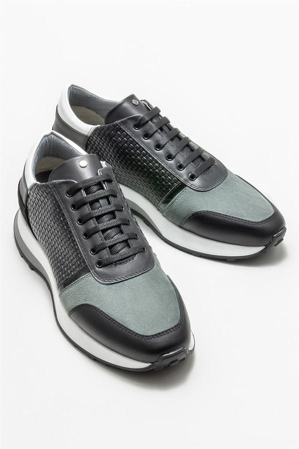 Siyah deri erkek spor ayakkabı - Elle Shoes