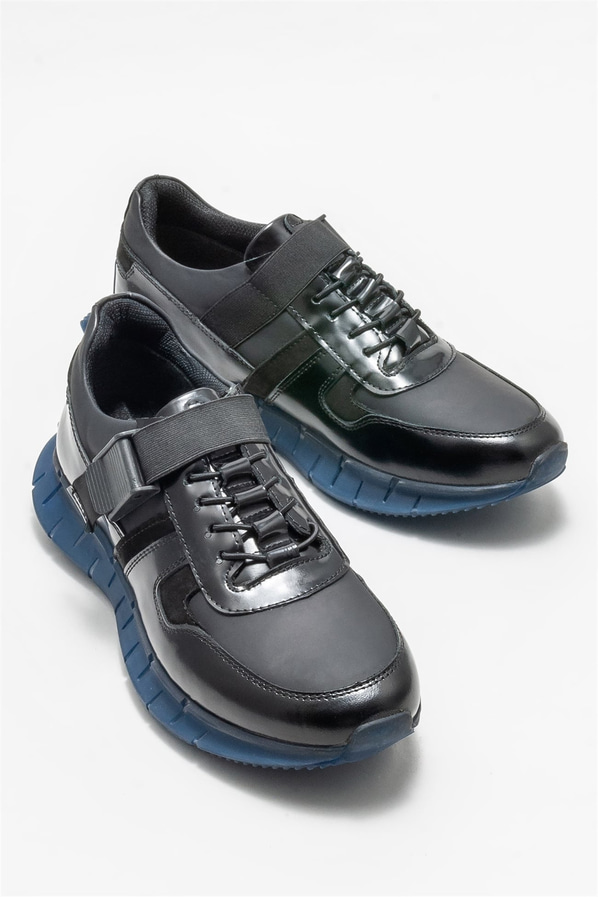 Siyah deri erkek spor ayakkabı - Elle Shoes