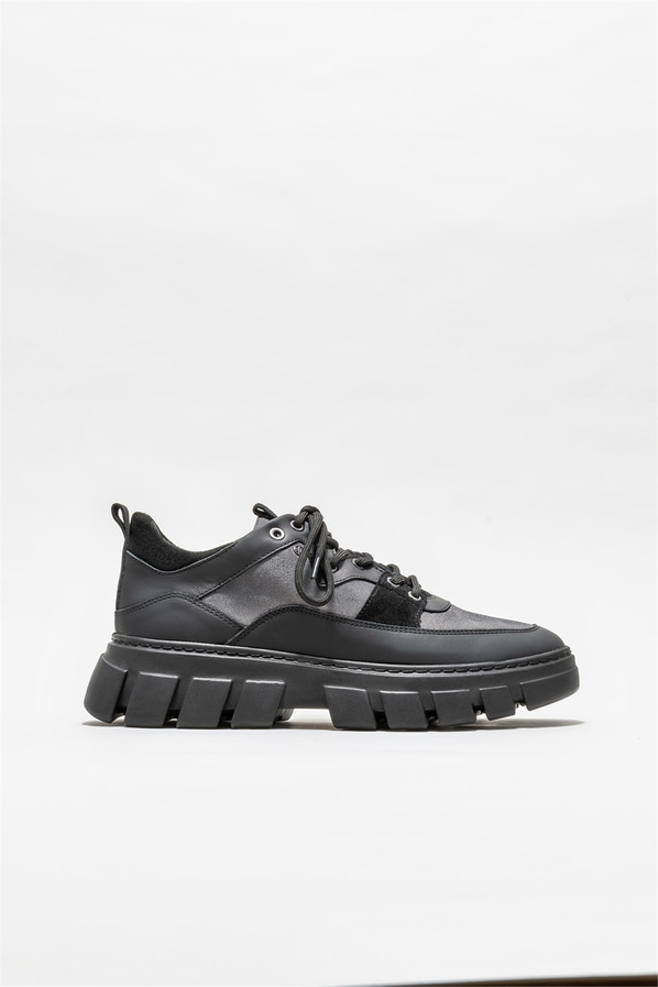 Siyah deri erkek spor ayakkabı - Elle Shoes