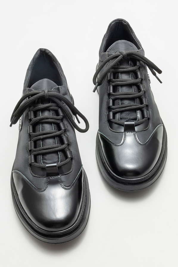 Siyah deri erkek spor ayakkabı - Elle Shoes