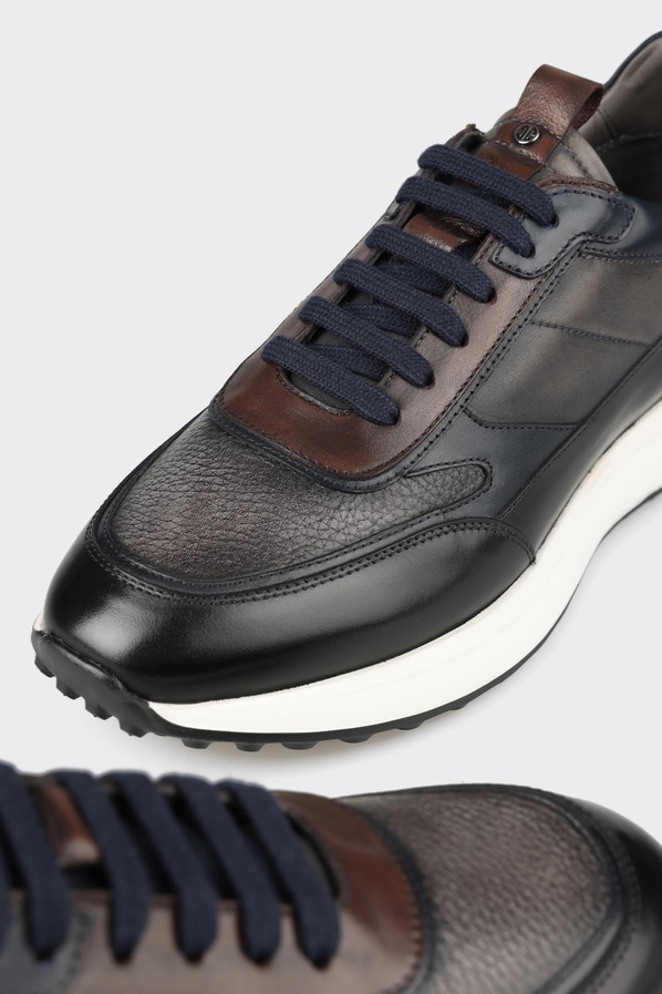 Siyah deri erkek spor ayakkabı - Elle Shoes