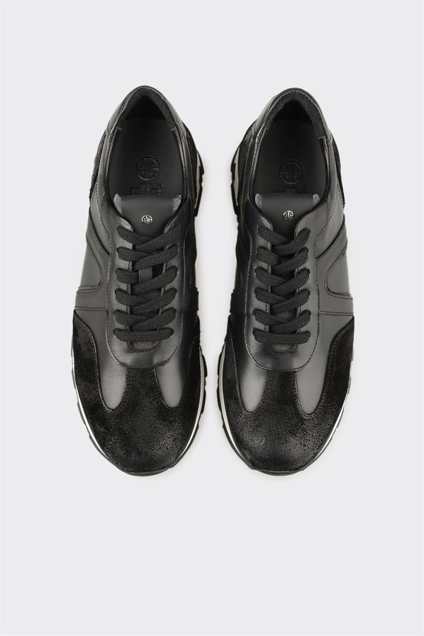 Siyah Deri Erkek Spor Ayakkabı