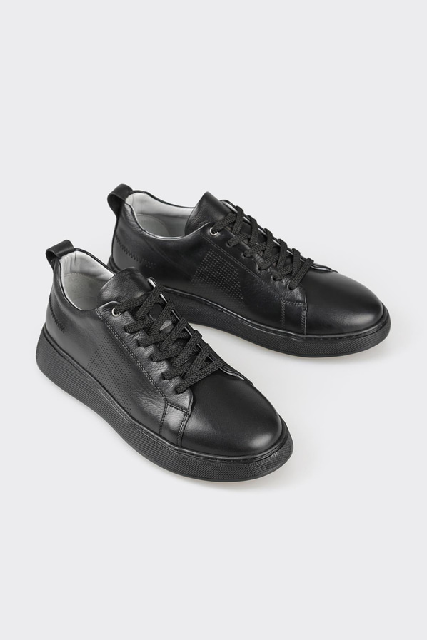 Siyah deri erkek spor ayakkabı - Elle Shoes