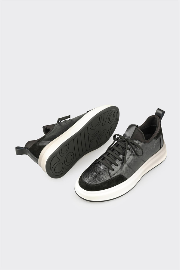 Siyah Deri Erkek Spor Ayakkabı