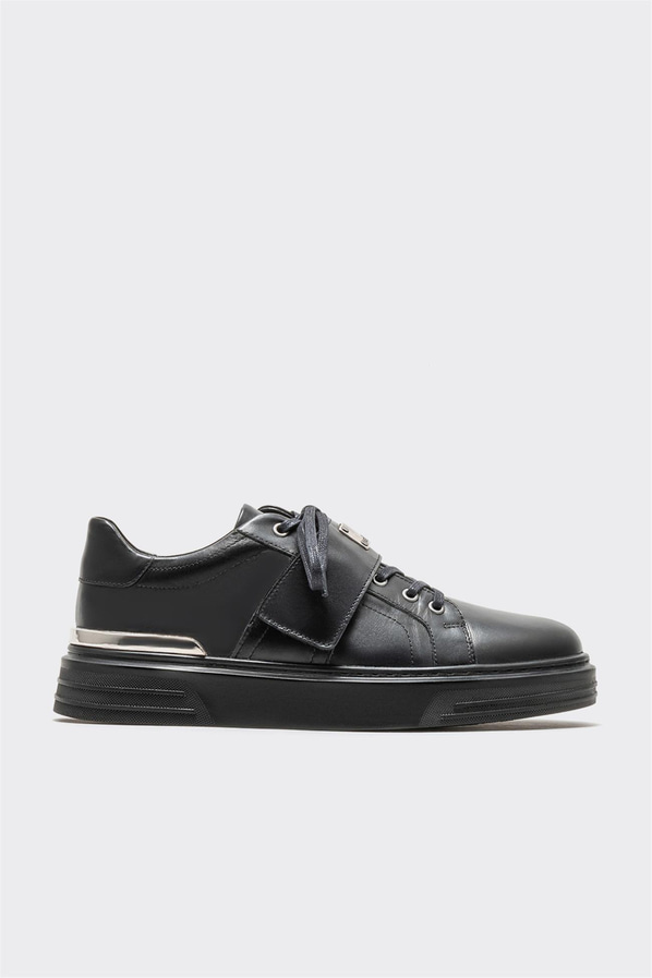 Siyah deri erkek spor ayakkabı - Elle Shoes