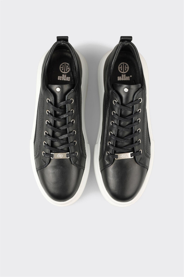 Siyah Deri Erkek Spor Ayakkabı