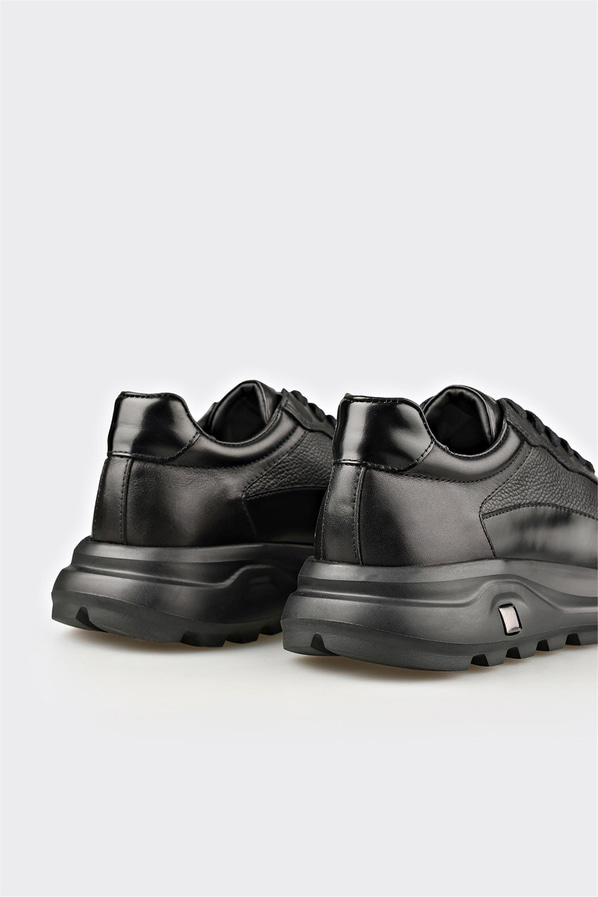 Siyah Deri Erkek Spor Ayakkabı