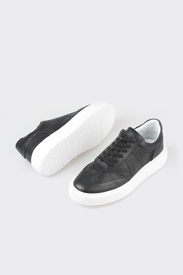 Siyah deri erkek spor ayakkabı - Elle Shoes