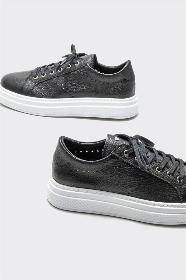 Siyah deri erkek spor ayakkabı - Elle Shoes