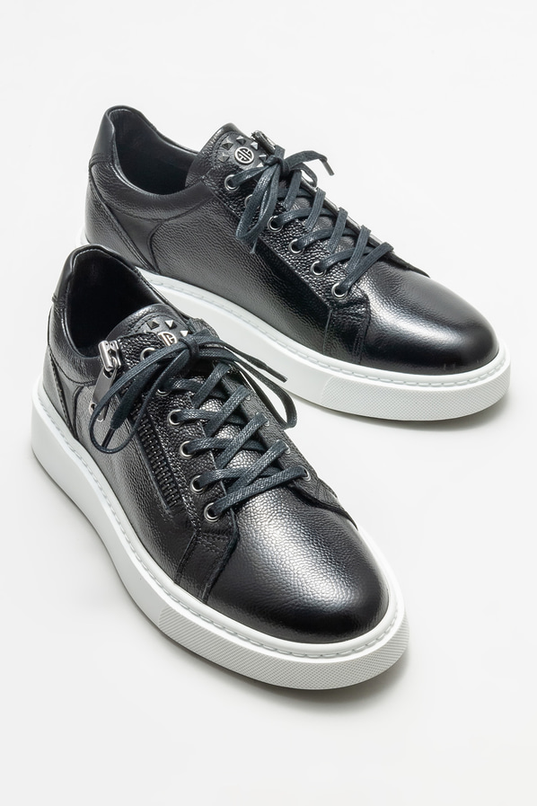 Siyah deri erkek spor ayakkabı - Elle Shoes