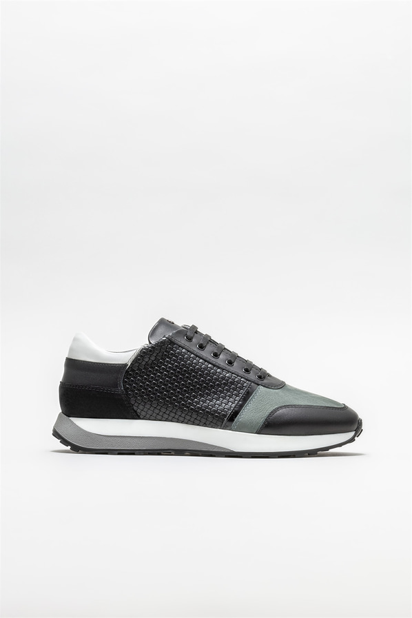 Siyah deri erkek spor ayakkabı - Elle Shoes