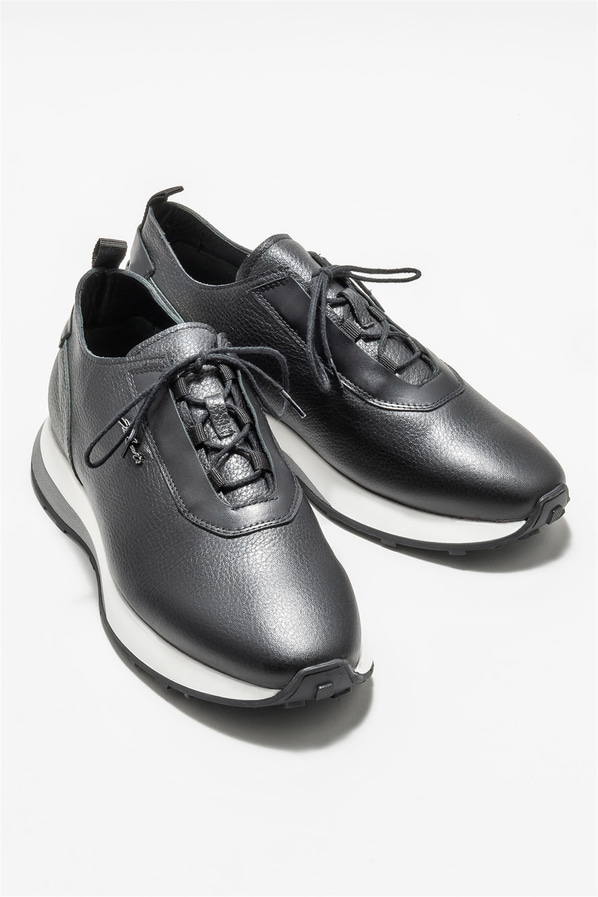 Siyah deri erkek spor ayakkabı - Elle Shoes