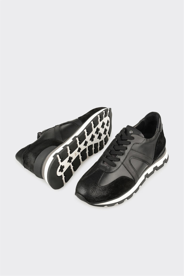 Siyah Deri Erkek Spor Ayakkabı