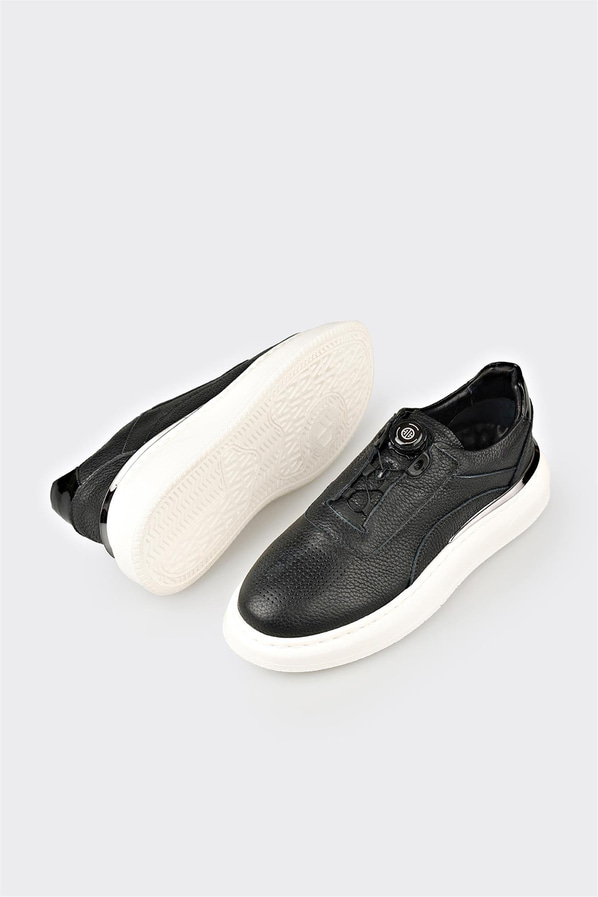 Siyah Deri Erkek Spor Ayakkabı