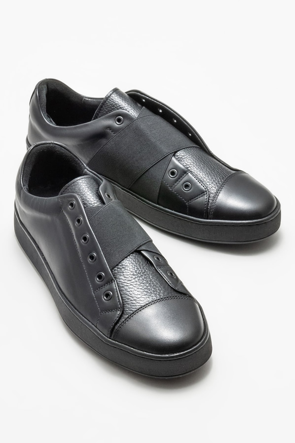Siyah deri erkek spor ayakkabı - Elle Shoes