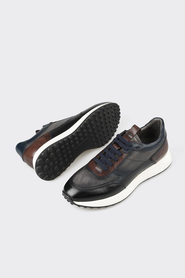 Siyah deri erkek spor ayakkabı - Elle Shoes