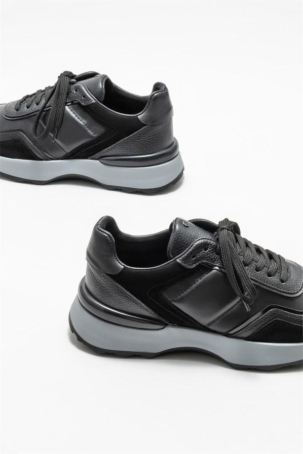 Siyah deri erkek spor ayakkabı - Elle Shoes