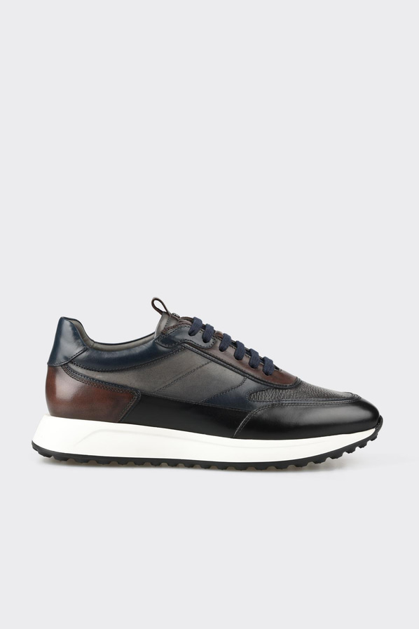 Siyah deri erkek spor ayakkabı - Elle Shoes