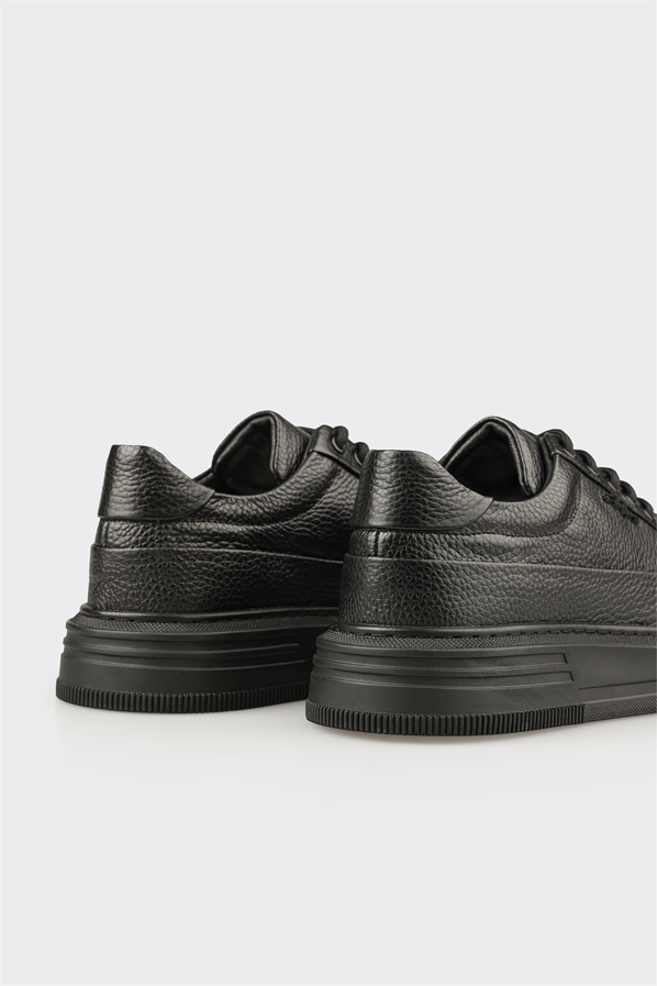 Siyah Deri Erkek Spor Ayakkabı