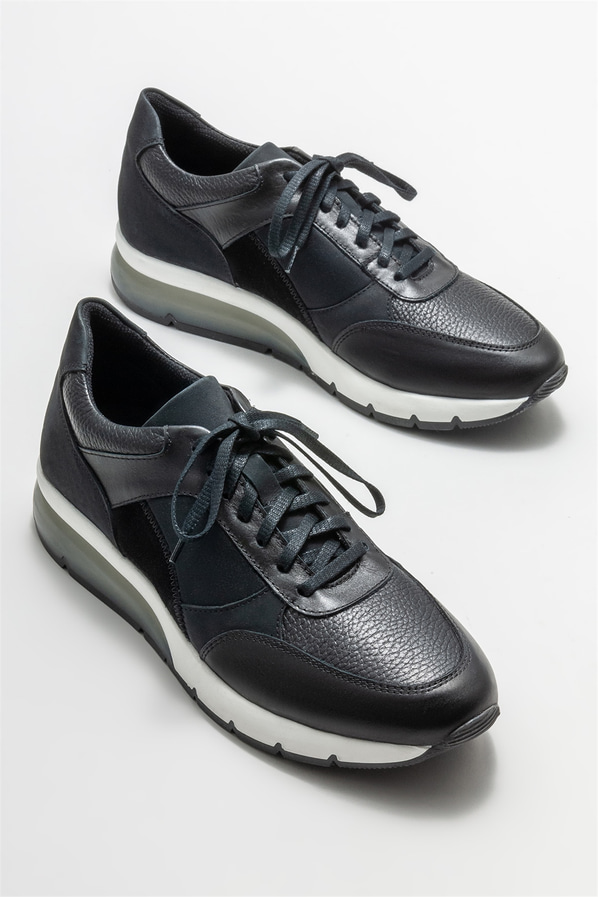 Siyah deri erkek spor ayakkabı - Elle Shoes
