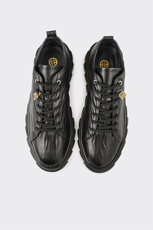 Siyah Deri Erkek Spor Ayakkabı