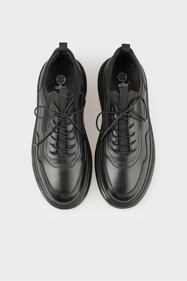 Siyah Deri Erkek Spor Ayakkabı