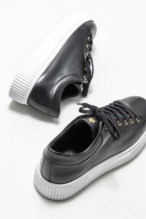 Siyah deri erkek spor ayakkabı - Elle Shoes