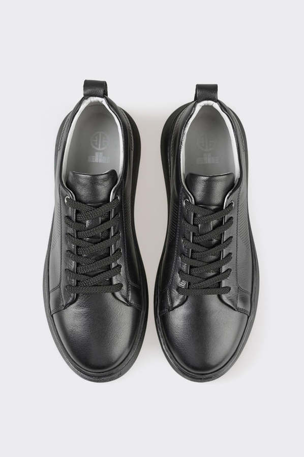 Siyah deri erkek spor ayakkabı - Elle Shoes