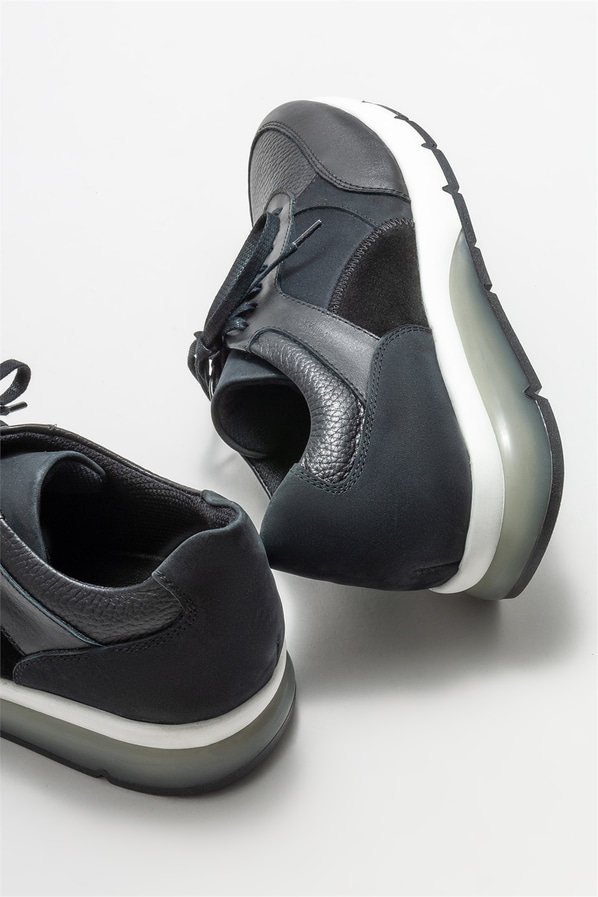 Siyah deri erkek spor ayakkabı - Elle Shoes