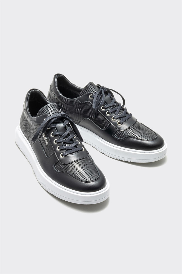 Siyah deri erkek spor ayakkabı - Elle Shoes