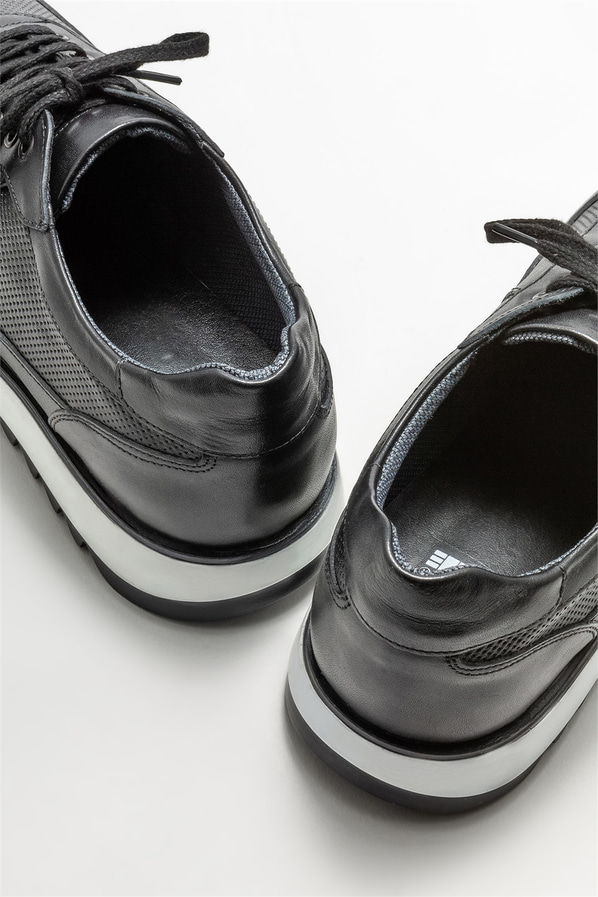 Siyah deri erkek spor ayakkabı - Elle Shoes